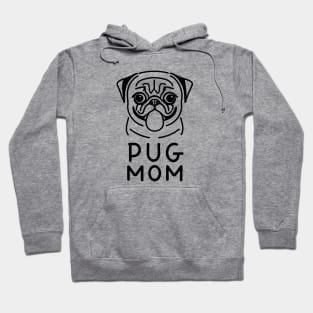 Pug Mom Minimalist Drawing Hoodie